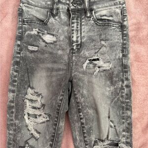 Distressed Gray Skinny Jeans
